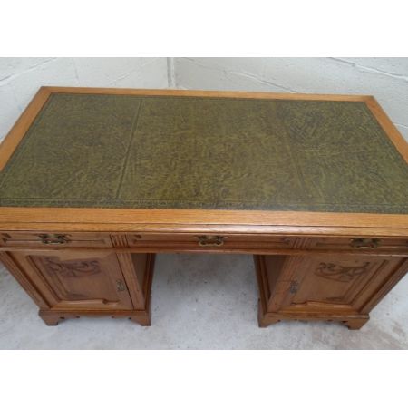 Antiker Art Nouveau Schreibtisch Eiche britisch ca 1890