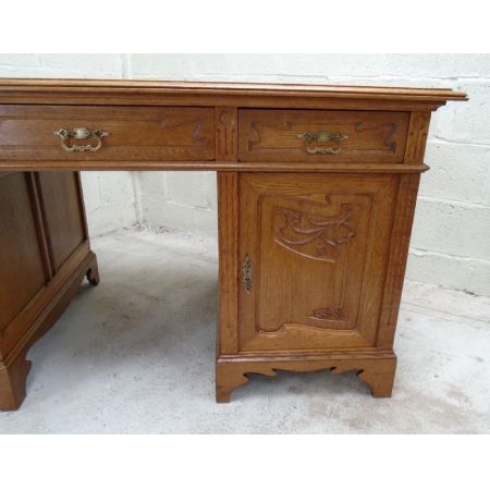 Antiker Art Nouveau Schreibtisch Eiche britisch ca 1890