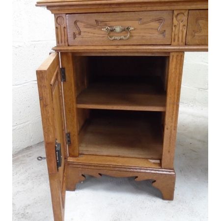 Antiker Art Nouveau Schreibtisch Eiche britisch ca 1890