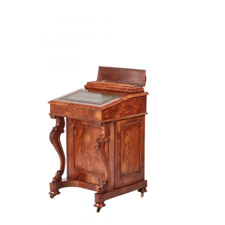 Viktorianischer britischer Davenport Schreibtisch Nussbaum antik ca 1850