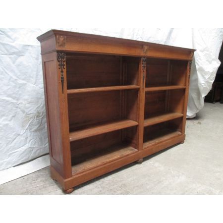 Viktorianischer antiker Bücherschrank Eiche englisch ca 1850