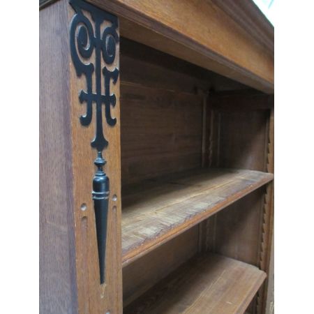 Viktorianischer antiker Bücherschrank Eiche englisch ca 1850