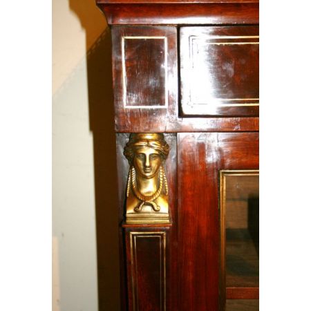 Antiker französischer Empire Bücherschrank Mahagoni ca 1800