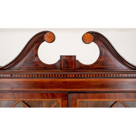 Englisches Sheraton Revival Mahagoni Bücherschrank antik ca 1880