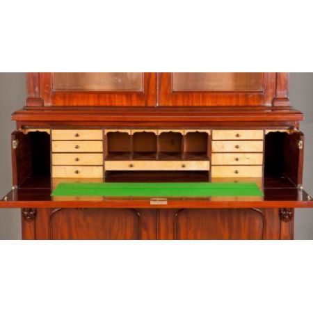 Viktorianisches britisches Mahagoni Bureau Bookcase antik ca 1870