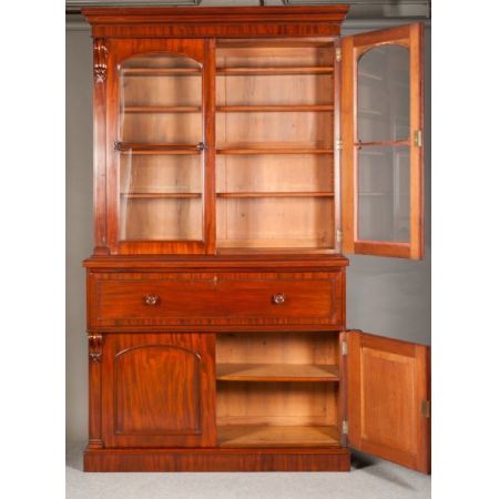 Viktorianisches britisches Mahagoni Bureau Bookcase antik ca 1870