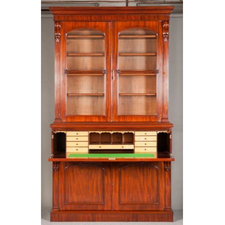 Viktorianisches britisches Mahagoni Bureau Bookcase antik ca 1870