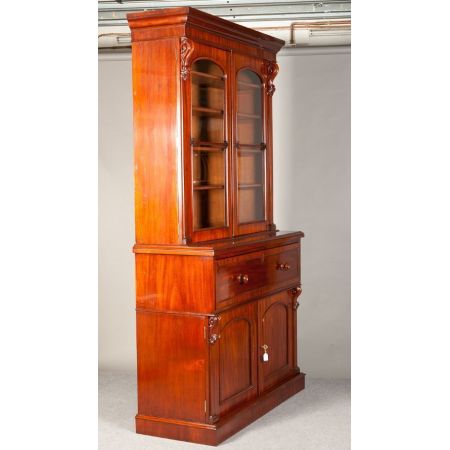 Viktorianisches britisches Mahagoni Bureau Bookcase antik ca 1870