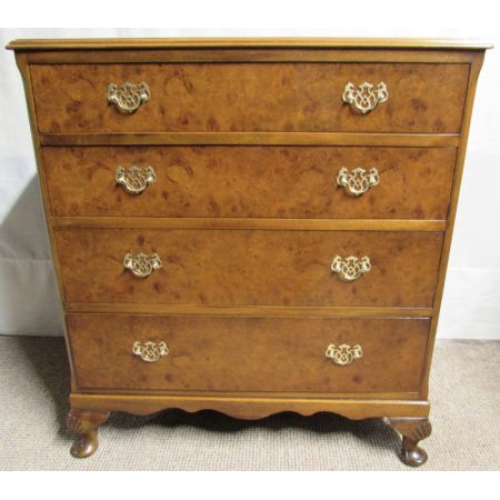 Antike Queen Anne Kommode Nussbaum britisch ca 1920