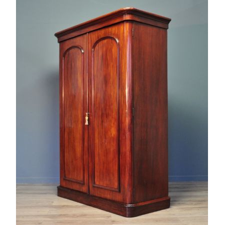 Viktorianischer antiker Mahagoni Kleiderschrank britisch ca 1850