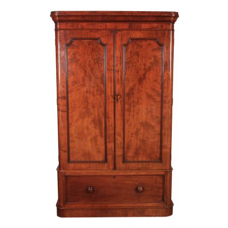 Viktorianischer antiker Mahagoni Kleiderschrank britisch ca 1850