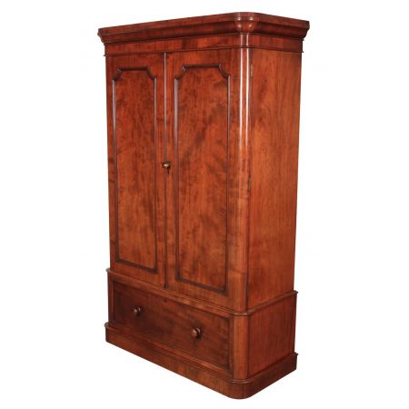 Viktorianischer antiker Mahagoni Kleiderschrank britisch ca 1850