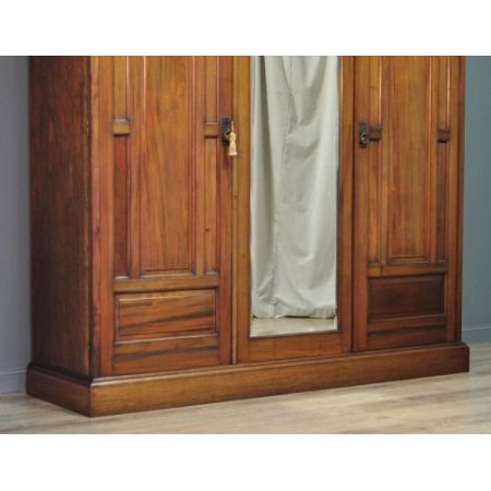 Antiker viktorianischer Mahagoni Kleiderschrank britisch ca 1880