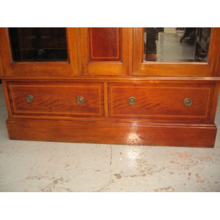 Edwardianischer antiker Mahagoni Kleiderschrank britisch ca 1890