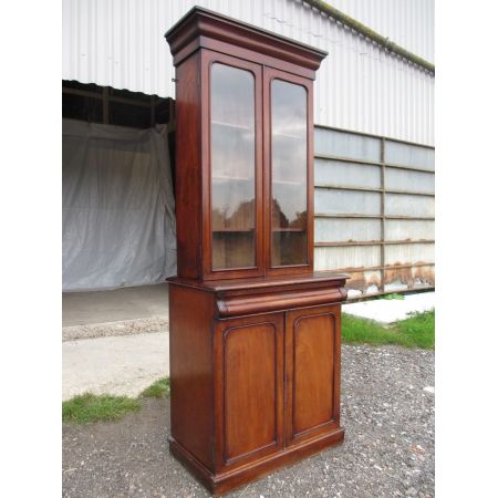 Viktorianischer antiker Mahagoni Bücherschrank britisch ca 1850