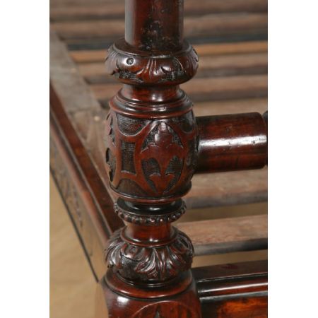 Antikes viktorianisches Massivholz Himmelbett anglo-indisch ca 1870