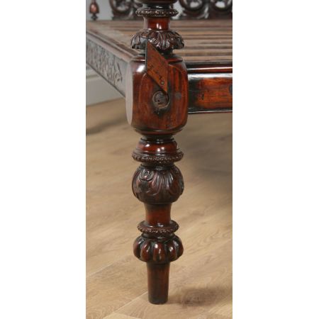 Antikes viktorianisches Massivholz Himmelbett anglo-indisch ca 1870