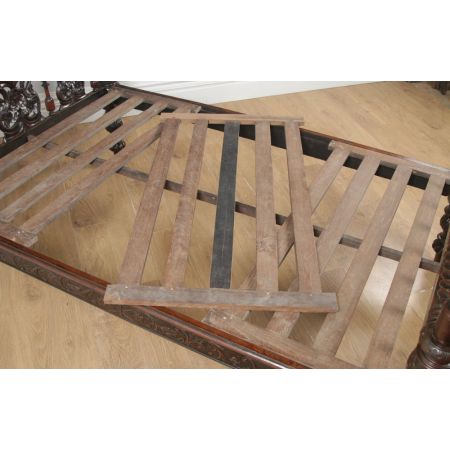 Antikes viktorianisches Massivholz Himmelbett anglo-indisch ca 1870