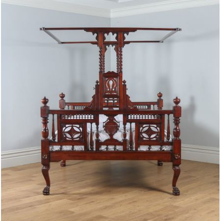 Viktorianisches antikes Mahagoni Himmelbett anglo-indisch ca 1880