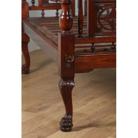 Viktorianisches antikes Mahagoni Himmelbett anglo-indisch ca 1880