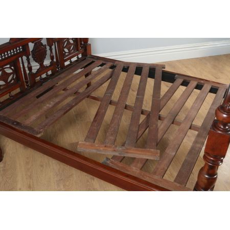 Viktorianisches antikes Mahagoni Himmelbett anglo-indisch ca 1880