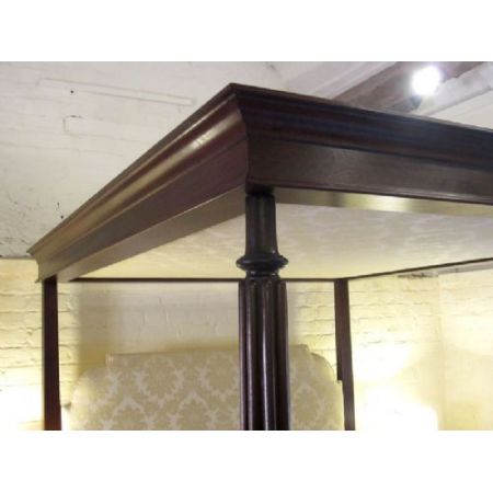 Viktorianisches antikes Kingsize Himmelbett Mahagoni Posterbett ca 1860