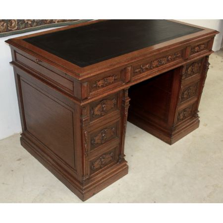 Antiker britischer Eichen Schreibtisch ca 1880