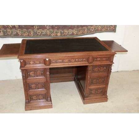 Antiker britischer Eichen Schreibtisch ca 1880