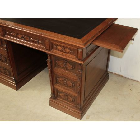 Antiker britischer Eichen Schreibtisch ca 1880