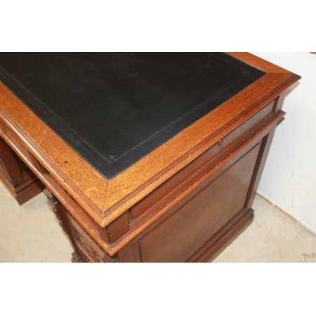 Antiker britischer Eichen Schreibtisch ca 1880