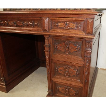 Antiker britischer Eichen Schreibtisch ca 1880