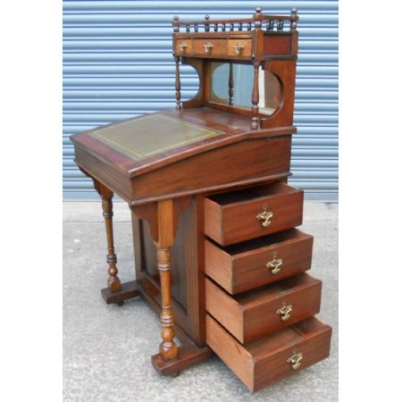 Edwardianischer antiker Davenport Schreibtisch Mahagoni englisch ca 1890