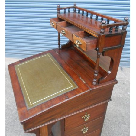 Edwardianischer antiker Davenport Schreibtisch Mahagoni englisch ca 1890