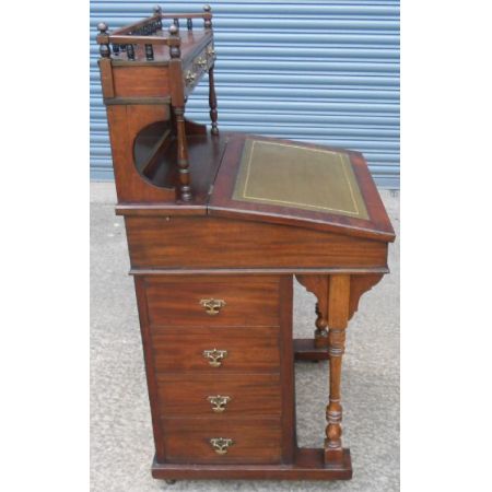 Edwardianischer antiker Davenport Schreibtisch Mahagoni englisch ca 1890