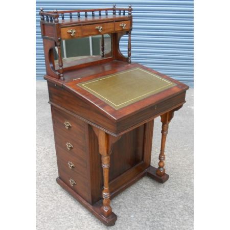 Edwardianischer antiker Davenport Schreibtisch Mahagoni englisch ca 1890