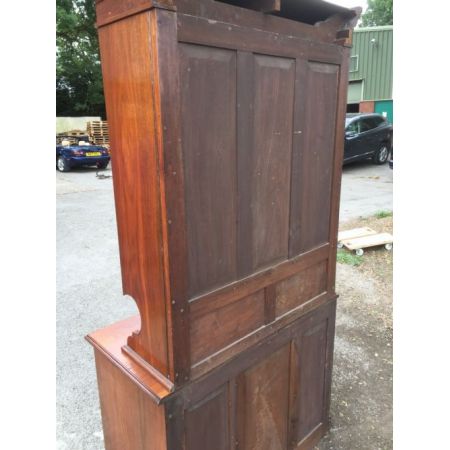 Antiker englischer Nussbaum Bücherschrank Schreibtisch ca 1880