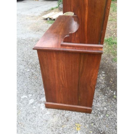 Antiker englischer Nussbaum Bücherschrank Schreibtisch ca 1880