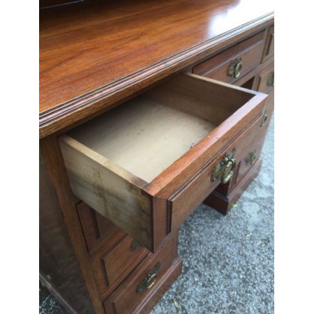 Antiker englischer Nussbaum Bücherschrank Schreibtisch ca 1880