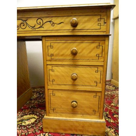 Antiker britischer Satinholz Schreibtisch ca 1890