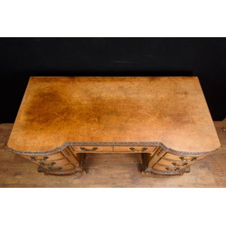Georgianischer antiker Nussbaum Schreibtisch britisch ca 1920