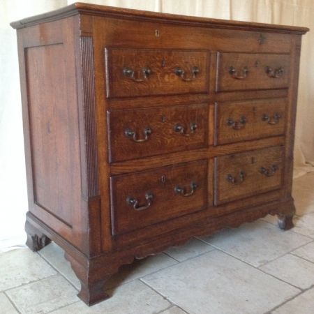 Georgianische antike Mahagoni Eichen Kommode britisch ca 1770