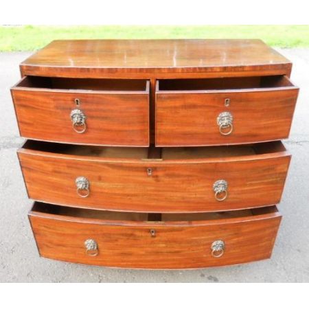 Georgianische antike Bowfront Kommode Mahagoni britisch ca 1800