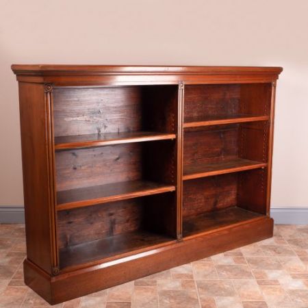 Antikes edwardianisches Nussbaum Bücherregal britisch ca 1890