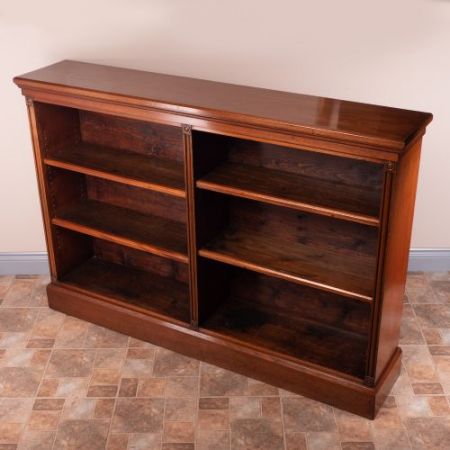 Antikes edwardianisches Nussbaum Bücherregal britisch ca 1890