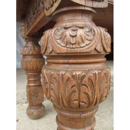 Viktorianischer antiker Eichen Esstisch britisch ca 1880