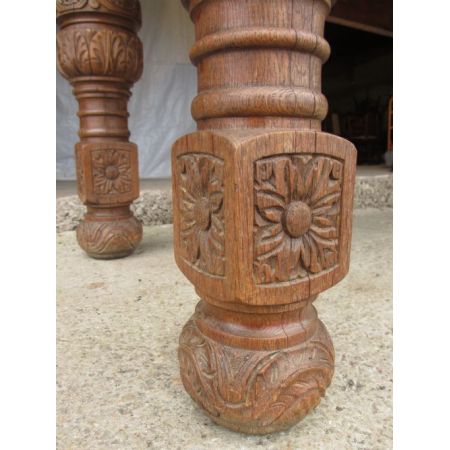 Viktorianischer antiker Eichen Esstisch britisch ca 1880