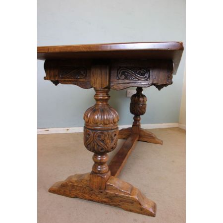 Antiker britischer Eichen Esstisch ca 1930