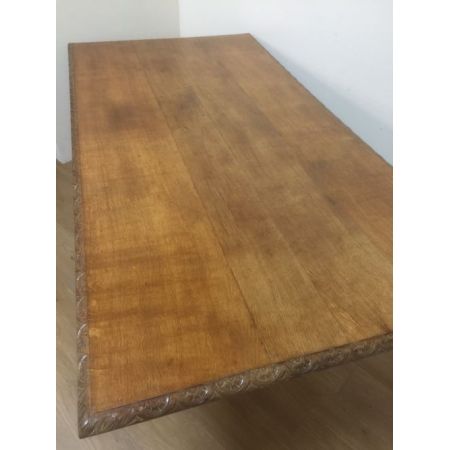 Edwardianischer antiker Eichen Esstisch britisch ca 1890