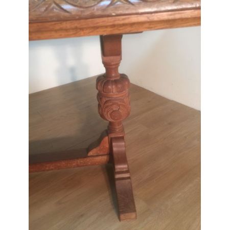 Edwardianischer antiker Eichen Esstisch britisch ca 1890