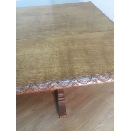 Edwardianischer antiker Eichen Esstisch britisch ca 1890